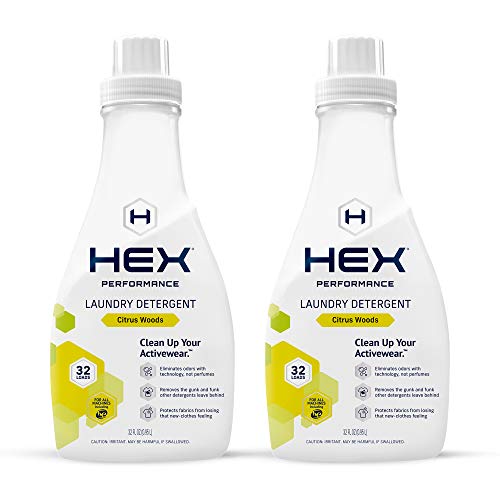 HEX Performance Laundry Detergent, Citrus Woods, 32 Load (Pack of 2) - Designed
