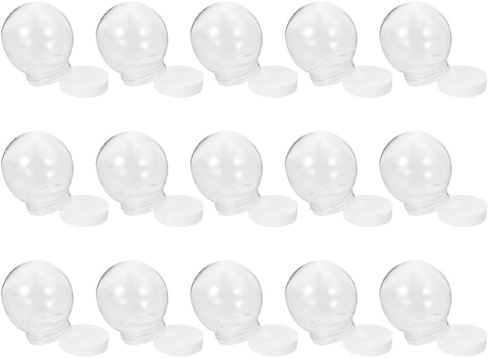 JECOMPRIS 15pcs Diy Snow Globe Snowglobes Globe Decor Clear Plastic Balls Snow Globe Replacement Parts Snow Globle Ball Diy Crafts