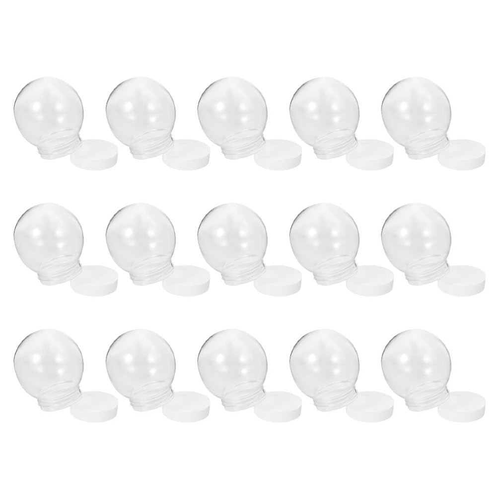 JECOMPRIS 15pcs Diy Snow Globe Snowglobes Globe Decor Clear Plastic Balls Snow Globe Replacement Parts Snow Globle Ball Diy Crafts