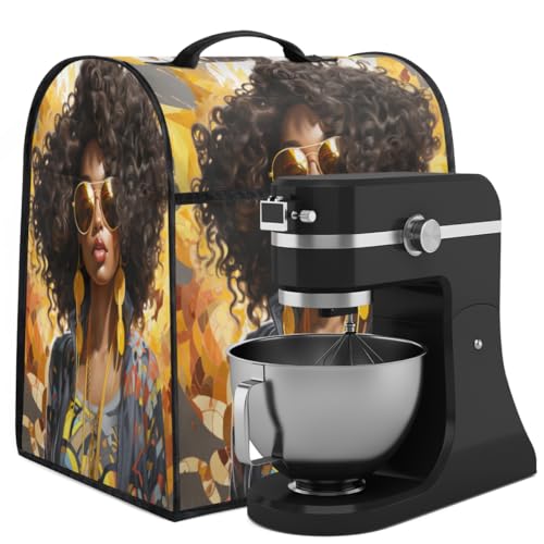 Coffee Maker Cover America Girl Printing Kitchen Appliance Covers Small Appliance Covers Blender Cover Juicer Cover Dust Covers for Kitchen Appliances with Top Handle and Pockets,Washable,C767