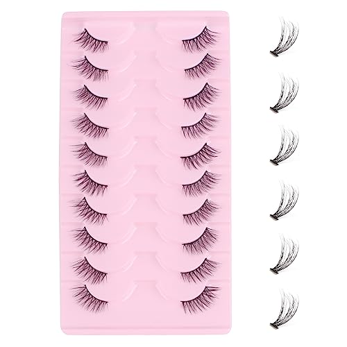 Oreola False Eyelashes 10 works Half Lashes Natural Cat Eye Lashes Wispy Corner Eyelashes Natural Handmade Reusable - Image 2