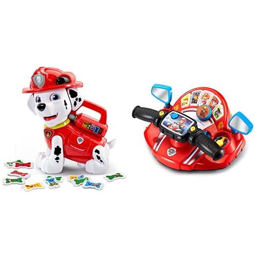 VTech Paw Patrol Treat Time Marshall & Paw Patrol Pups to The Rescue Driver, Red