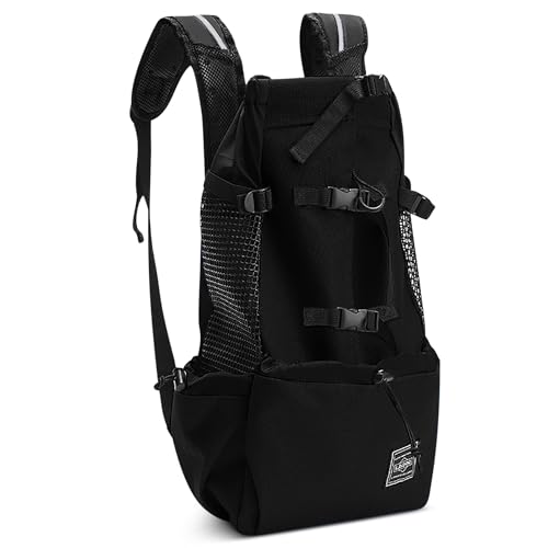 ALLSOPETS Zaino per Cani Regolabile e Portatile, Zaino Porta Cane per Animali di Piccola e Media Taglia per Passeggiate Escursioni Viaggi Campeggio Arrampicata (Nero Carbone, XL)