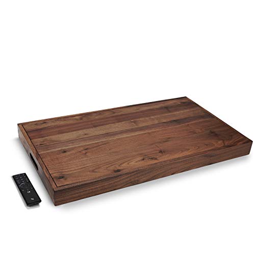 Magigo 32 X 18 Inches Extra Large Rectangle Black Walnut Wood Ottoman Tray With Handles, Serve Tea, Coffee Classic Wooden Decorative Serving Tray #TOP3