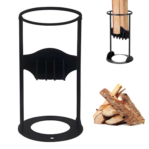 Rakuker Astilladora de Leña Manual, Astilladora de Troncos Carbono Acero, Partidor Cortador de Leña, Log Splitter, Seguro Divisor de Leñas, Cortador Leñas para Hogar y Camping al Aire Libre