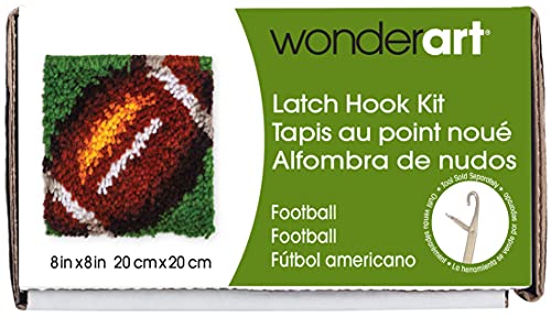 Image of Wonderart Football Latch Hook Kit, 8 inch X 8 inch