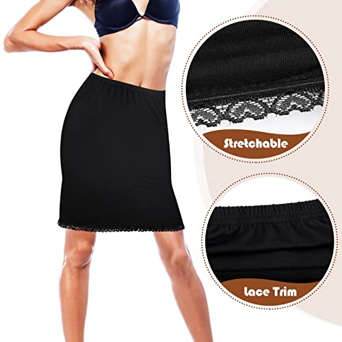 2 Pieces Half Slips for Women Underskirt with Short Lace Trim Lace Half Slip Dress for Under Dresses2