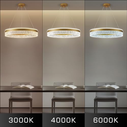 Lámpara Colgante LED Comedor Regulable 36W Oro 5