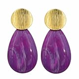 Pendiente Lagrima plana (lila)