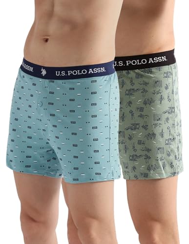 Image of U.S. Polo ASSN. Mens OEX09 Comfort Regular Fit Solid Boxers - Pack of 2