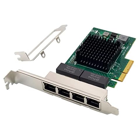 Quad-Port PCIe Gigabit Ethernet Server Adapter with NetXtreme® BCM5719 Chipset PCI Express 1000M Network LAN Card for Windows Server Linux Ubuntu VMware (BCM5719-4P) Cover