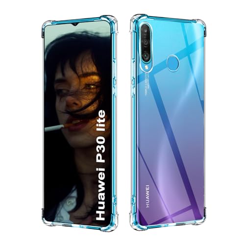 ISOI - Cover compatibile con Huawei P30 lite Custodia, con Paraurti Airbag Antiurto Protezione Completa, Case Protettiva in Silicone TPU Ultrasottile e Morbido - Trasparente