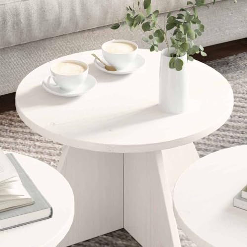 Tables basses blanches en pin massif pour optimiser vos petits espaces de salon