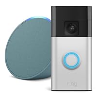 Ring Battery Video Doorbell (Satin Nickel) and Echo Pop (Midnight Teal)