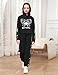Crazyme Fall Toddler Girl Clothes Cool Girl Black Tie Dye Hoodie Pullover and Jogger Sweatpants 2PC 6-7T Girls Clothes