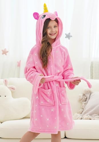 Image of Doctor Unicorn Soft Unicorn Hooded Bathrobe Sleepwear - Unicorn Gifts for Girls