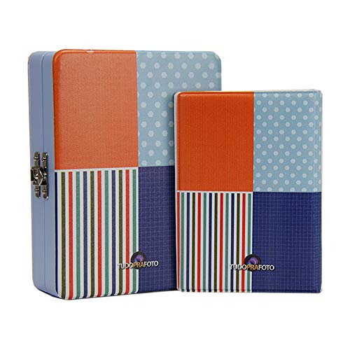 Álbum de Fotos 10x15 Diário do Bebê Baby Blue c/Estojo p/ 100 Fotografias