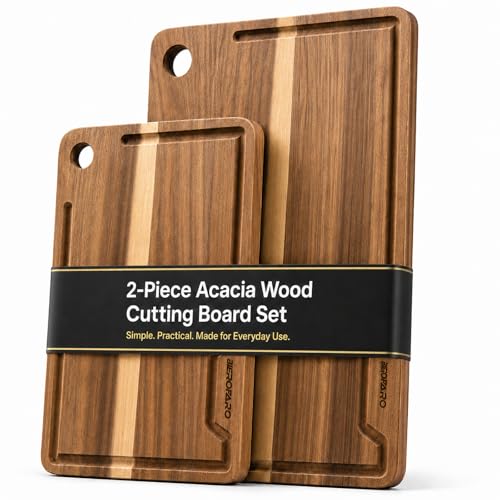 Set de 2 Tablas de Cortar de Madera Acacia miniatura 1