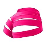 Plus Size Women Yoga Booty Short Sexy Rave Dance Festival Underwear Hot Pink 3XL