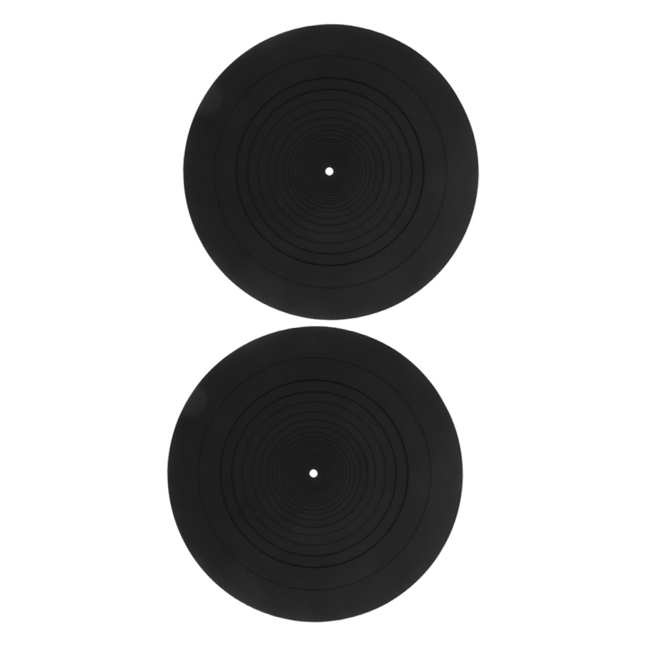 2 Stück Antistatik Silikon Plattentellermatte für Vinyl Schwarz | Ersatz für Schutzauflagen, Hält den Teller Sauber und Stabil, Passend für Schallplatten