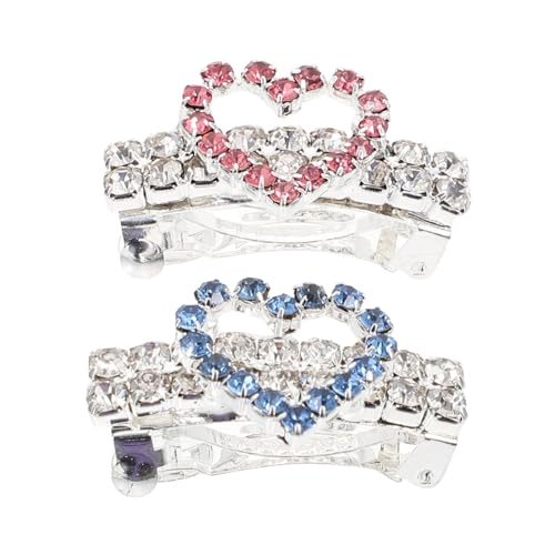 GALPADA 2pcs Decorative Dog Hairpins Heart Shape Design Pet Hair Accessories Lightweight Durable Pet Dog Hair Clips Options