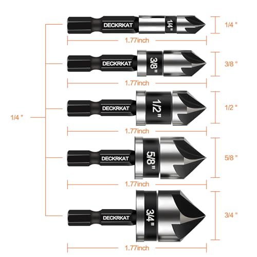 Deckrkat DECK-2448 5 Pcs Countersink Drill Bit Set thumb #1