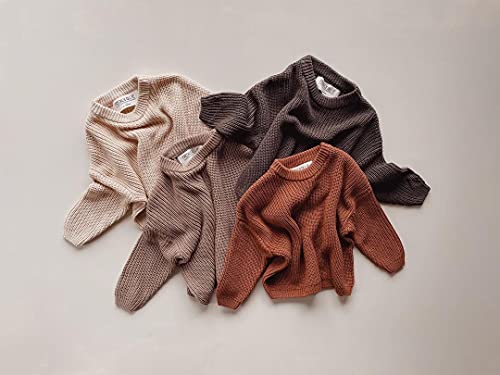 Infant Toddler Baby Girl Boy Knit Sweater Pullover Sweatshirt Warm Long Sleeve Shirt Tops Knitted Fall Winter Clothes (Brown, 2-3T) #TOP5