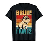 12 Year Old Birthday Boy Capybara Bruh It's My 12th Birthday T-Shirt