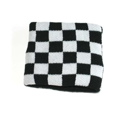 BLACK WHITE check chequerboard sweatband Cover