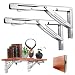 Folding Shelf Brackets - Heavy Duty Bench Table Folding Shelf or Bracket, Max. Load 550lbs ( long release handle), (Sold In Pairs)