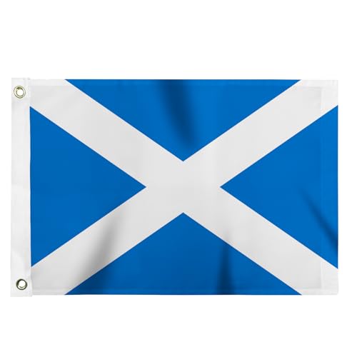 Flagolden Scotland Flag 12x18 inches for Boat Vivid Color Small Scottish Flags with 2 Brass Grommets Nautical Outdoor
