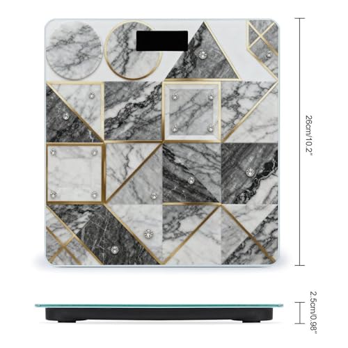 Báscula de Baño Digital Geométrica Mármol Precisa y Estable miniatura 2
