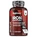 Iron Tablets 28mg - 400 Tablets (6+ Months Supply) - Iron Supplements for Women & Men - Ferrous Bisglycinate Form - Non-GMO & Vegan