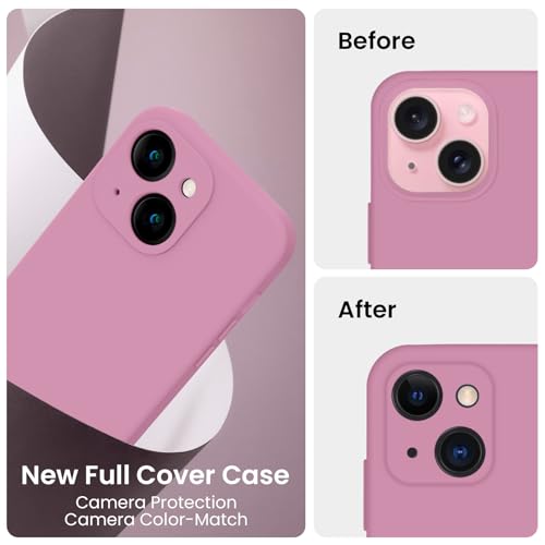 Image of FireNova Designed for iPhone 15 Case, Silicone Upgraded [Camera Protection] Phone Case, Soft Anti-Scratch Microfiber Lining Inside, 6.1 inch, Lilac Purple