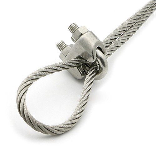 Image of 6 Pieces M5 Stainless Steel Wire Rope Cable Clip Clamp 3 /16 inch Wire Rope Cable Clip