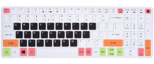 Keyboard Cover for Acer Aspire E 15 E5-575 E5-576G E5-574G E5-573G ES15 ES1-572 / Aspire E 17 E5-772G / Aspire V15 V17 VN7-592G VN7-792G F15 F5-571 F5-573G / Aspire 3 A315 / Aspire 7 A715, Candy Black