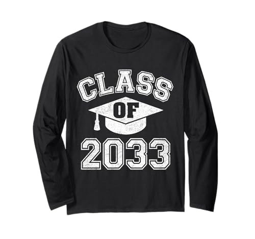 Class Of 2033 Grow With Me First Day Of Kindergarten Gift Maglia a Manica