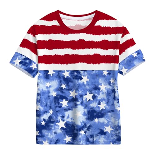 Image of TMSD Unisex Kids St.Patrick's Day T-Shirt Short Sleeve Crew Neck Clover Shamrock Tee 4-14 Years
