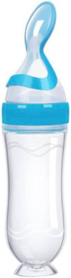 TOT Easy Feeding: Squeeze and Serve with the Soft Spoon Head Baby Paste Bottle (Blue)