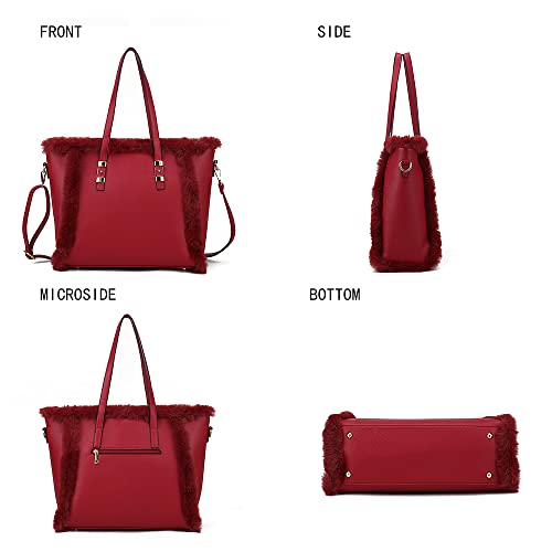 Bolso Tote de Piel Vegana Peluda para Mujer miniatura 5