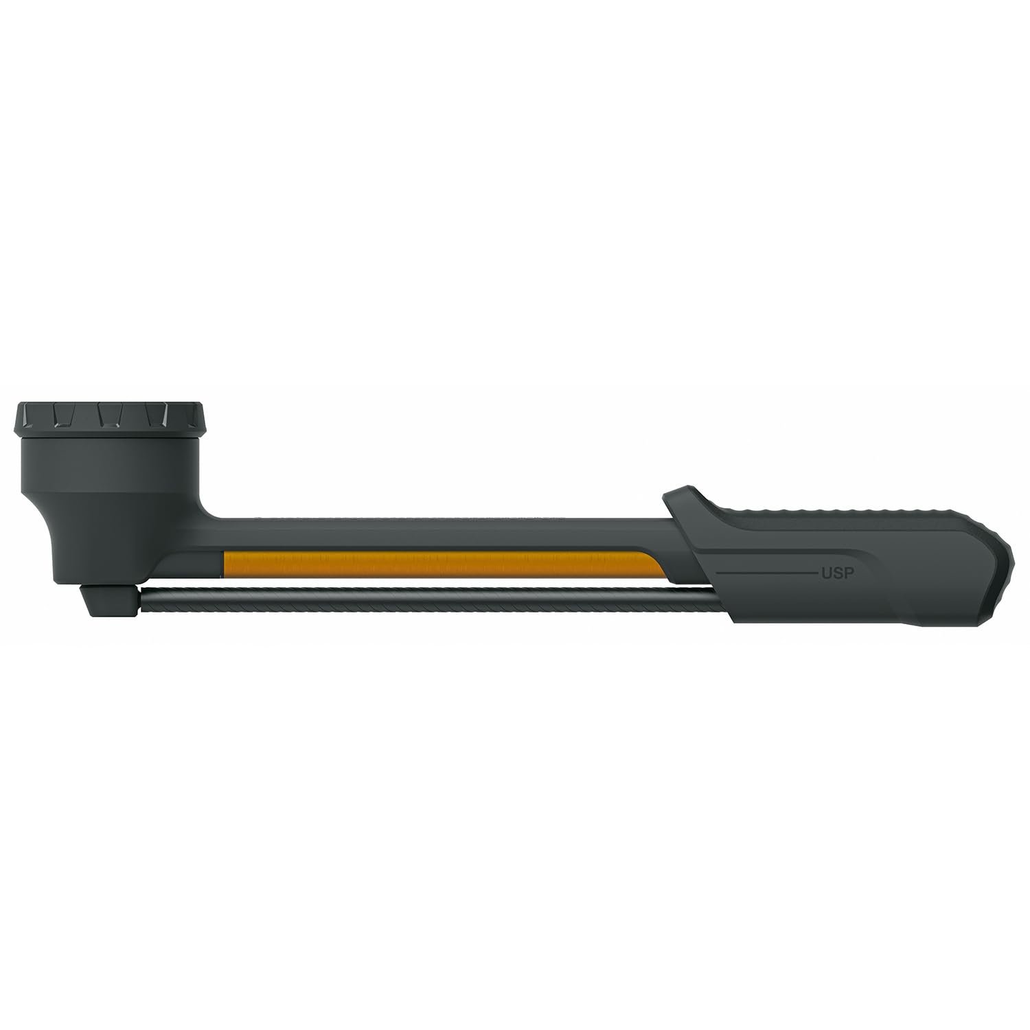 SKS GERMANY USP Dämpferpumpe, mit extra großem Manometer, für AV-Ventile | Pumpe, drehbarer EPDM-Schlauch, Druckablass-Funktion, Ventilkopf mit zweistufiger Verschrauubung, max. Druck: 27,5 bar/400PSI