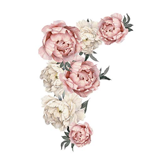 Peony Wall Stickers,Floral Wall Stickers Peony Flower Pattern Wall Stickers Art Applique Bedroom Decoration Background Sticker