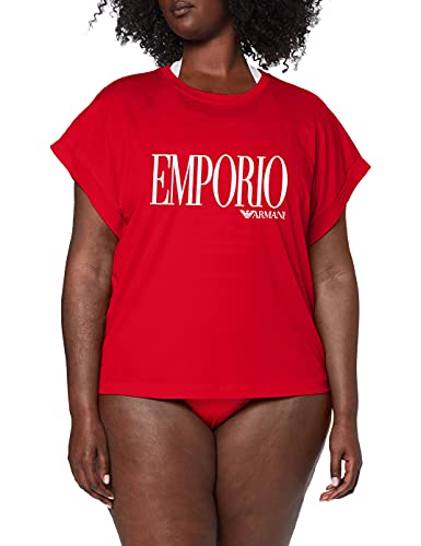 Emporio Armani Swimwear Shirt Beachwear Lover, Logo Rouge/Blanc, M Femme