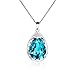 Osiana"Ana's Teardrop" CZ Woman's Pendant Mother's gift with crystal from Swarovski 18"Aqua