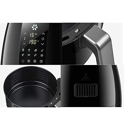 Trockenfritteuse Multifunktions-Kunststoff-Luftfritteuse LCD Vollautomatisch Nichtraucher 360 ° Heißluft-Hochgeschwindigkeitszyklus Gesunde Fritteuse Geeignet zum Grillen Braten Backen Dessert 1270W – Bild 8