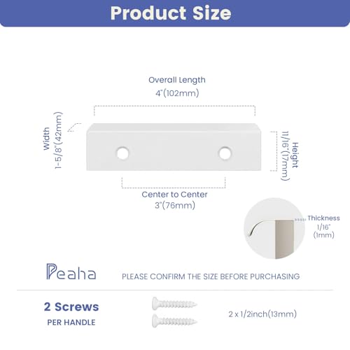 Image of Goldenwarm White Cabinet Handles 3 Inch 25 Pack, Finger Pulls for Cabinets, Edge Pull for Dresser Drawers, Aluminum Alloy, Modern Kitchen Hardware for Dresser Bathroom Closet and Cupboard