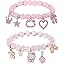 XFSRG Hello Kitty Armband Set - 2 Süße Elastische Armbänder Mit Charm-Motiven