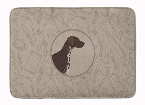 Caroline's Treasures CK2188RUG German Shorthaired Pointer In the Kitchen Machine Washable Memory Foam Mat, Bathroom Rug, Non-Slip Bath Mat, Durable Thick Washable Rugs for Kitchen, Bathroom Quick Dry,