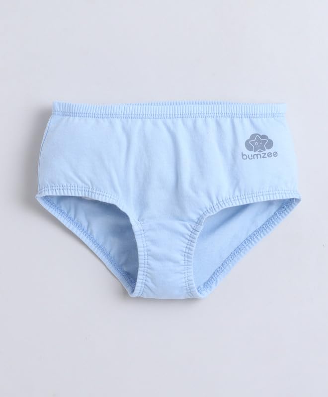 BUMZEE Girls Compact Cotton Solid Color Hipster Pack of 3 Pink & Sky Blue - 9-10 Years (Peb11412J-pnk) 4