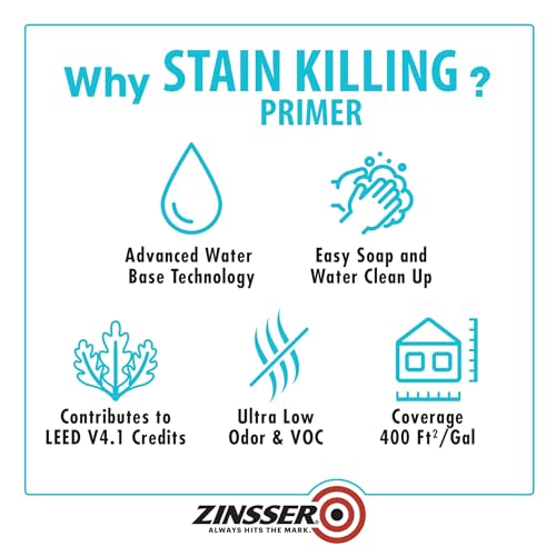 Zinsser 377938-2PK Stain Killing Primer, Gallon, 2 Pack - Thumbnail 5